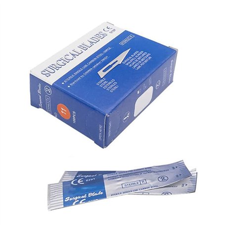 ABMRO 100 Pièces Stérile #11 Lames Chirurgicales Médicales Lame De Rasoir Pour Dentaire