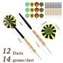 12 Pièces Flechette Pointe Acier Fléchettes Pointe Acier Flechettes Pointes Acier Fléchette Darts en Métal Jeu de Fléchettes Pro