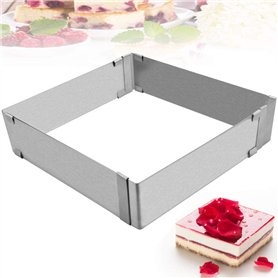DURANTEY Cadre Patisserie en Acier Inoxydable 15 à 28 cm Réglable Moule Gateau Carré Extensible Moule Carré Patisserie Antirouil DURANTEY Cadre Patisserie en Acier Inoxydable 15 à 28 cm Réglable Moule Gateau Carré Extensible Moule Carré Patisserie Antirouil