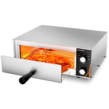 DULNICE Four à pizza électrique 1500W avec minuterie de 30 minutes