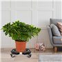 Fousenuk Porte Plante a Roulettes Réglable 40-58.5cm, Support de Pot de Fleur Rond Capacité Charge 250 kg, Plateau Roulant Noir