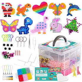 Dazhtu Kit De Perles à Repasser, 10800 Perles De 5mm Avec Boîte De Rangement, plaques De Per les à Repasser, guide d'utilisation Dazhtu Kit De Perles à Repasser