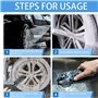 DNDGDLUA Lot De 2 Brosses à Jantes en Microfibre, Brosse Pliable pour Pneus De Voiture pour Un Nettoyage en Profondeur en Douceu
