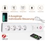 UseeLink Zigbee Power Strip Surge Protector 16A 3500W Fonctionne avec Alexa Home Assistant 4 Prises AC Commutateurs individuels 