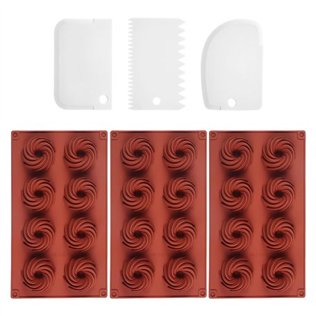 Lot de 3 moules à 8 spirales