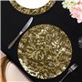 ZBHDEYG Lot de 20 Sets de Table Dorés Ronds en Feuille d'Or - Brillants et en Maille - Accessoires de Fête de Mariage et d'Anniv