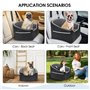 Mozvvco Siège Auto pour Chien Petite Taille - Panier Voiture Doux et Court en Peluche - Coussin Épais, Antidérapant, Détachable,