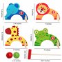 jacootoys Jeu de Croquet Animaux en Bois Jouets de Golf avec 2 Balles de Jeu éducatif Cadeau pour Enfants Filles Garçons