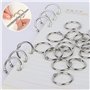 100 Pièces Anneaux de Reliure 25mm/30mm/35mm Reliure Anneaux Métalliques Bagues de Livre Anneaux de Classeur Porte-clés pour Cah