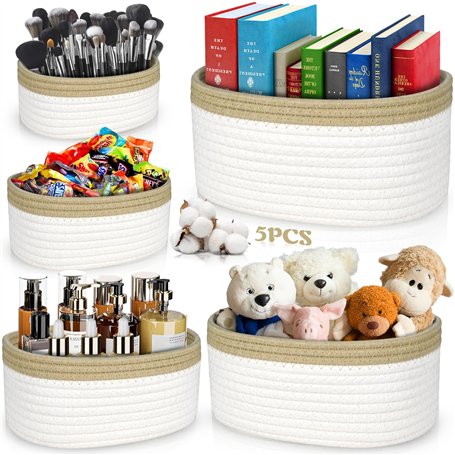 ENCOUN 5PCS Paniers de Rangement en Corde Tissée