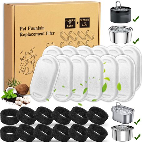 Amzeeniu Filtre Fontaine eau Chat