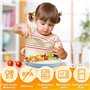 Lot de 5 Assiette Compartiment Adulte Enfant, Assiettes Divisées, Assiette Reequilibrage Alimentaire Adulte, Assiette Plastique