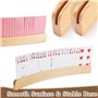 MXTIMWAN 2 Pièces Porte Carte Enfant, Support Carte à Jouer, Porte-Cartes en Bois de pour Enfants 33cm, Support de Poker, Porte
