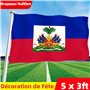 Drapeau Haïtien 150 x 90cm Drapeau Haïti 5 x 3ft Grand Drapeau Haïtien en Avec œillets en Métal Célébrations à Intérieur Extérie