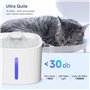SINZUX Fontaine à Eau pour Chat Chien 3L, Distributeur Eau pour Chat Silencieux avec LED Fenêtre de Niveau d'eau, 3 Filtre à Cha