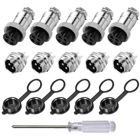 Aiqeer 5 Pièces 4 Broches GX16 Aviation Connecteur