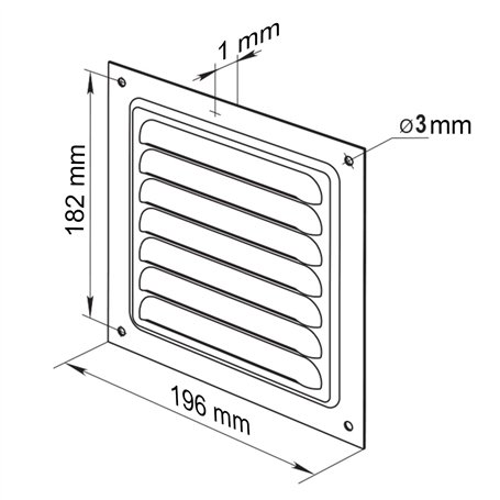 Grille D'aération En Métal - 20 X 20 Cm - Pour L'intérieur Et L'extérieur - Avec Moustiquaire - Robuste - Résistant Aux Intempéries - 20 X 20 Cm - Noir