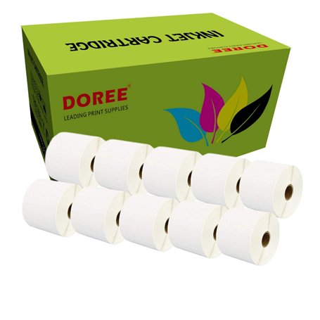 Doree Lot de 10 rouleaux d'étiquettes thermiques directes Blanc 102 x 152 mm pour impression thermique Zebra GK420D