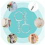 100PCS Anneau Porte Clé avec Chaîne,25 mm Attache Porte Clé, Split Porte Clef Anneaux Lot Métal Porte Anneau fendu Anneau Porte