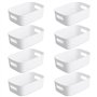 Bgfuni Lot de 8 Panier de Rangement en Plastique Blanc