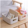 Bgfuni Lot de 8 Panier de Rangement en Plastique Blanc, Panier avec Anse pour Placards Empilables, Cuisine, Chambre,Salle de bai