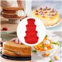 Traxenta Moule Silicone, Gateau Rond Cake en Silicone Moules Ronds, Ensemble de Quatre Pièces Moule à Pâtisserie Layer Cake, Ant