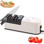 Sonhomay Aiguiseur électrique pour couteaux de cuisine, ciseaux, aiguiseur avec pierre à aiguiser pour affûtage grossier, répara