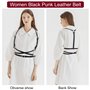 Berkelen Punk Taille Harnais Ceinture en Cuir pour Femmes Filles, Noir Corps Poitrine Chaîne Goth Gilet Ceinture Réglable Bijoux