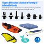 WEFHEF Tuyau de Gonflage 1m avec 7 Pcs Buses à Clapet Adaptateur Tuyau Gonflage Kayaks Adaptateur Pompe Gonflable Adaptateur Gon