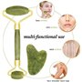 2 Pcs Rouleau De Jade Kits De Massage Jade Roller Et Gua Sha Rouleau De Jade Massage Visage Rouleau Jade Visage Naturelle Roulea