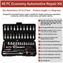 SOSINYA 46 pcs Cr-V Kit de Cle plate a cliquet et Clé à douille,Clé à Cliquet 1/4" 72 dents,Clé plate à cliquet avec Boite a out