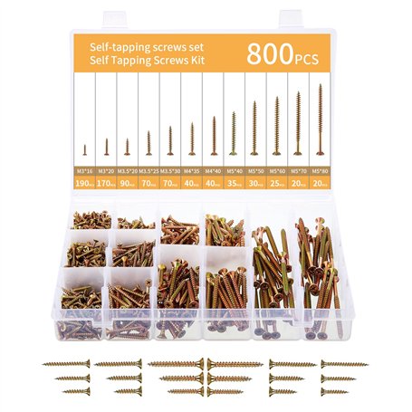 SOSINYA 800 Pcs Vis a Bois Autotaraudeuses