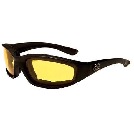chopper Lunettes Moto Motard de Soleil Biker Croix Conduite Nuit Malte Homme Femme Verres Jaune