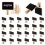 RHQFDM Mini Tableau Noir en Bois Set 50 Pièces Tableau d'affichage en Bois Avec Pince Mini Tableau Noir Rectangulaire Pour les é
