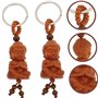 Porte-clés Bouddha,2 pièces Petite Porte-clés Bouddha en Bois Porte-Bonheur Talisman Chakra Yoga Cadeau Figurine,Mini Bouddha Po