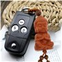 Porte-clés Bouddha,2 pièces Petite Porte-clés Bouddha en Bois Porte-Bonheur Talisman Chakra Yoga Cadeau Figurine,Mini Bouddha Po