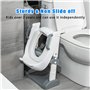 UCAMP Reducteur Toilette Enfant,Réducteur WC avec Marches,Rehausseur Toilette Enfant avec PU-Coussin,Siège de Toilette Enfant Ré