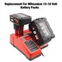 Waitley M18 & M12 Chargeur pour Milwaukee 48-59-1812 12V&18V XC Lithium ION Batterie 48-11-1850 48-11-1840 48-11-1815 48-11-1828