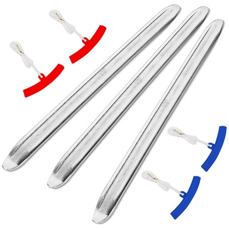 Kit de Demonte Pneu Moto 3pcs 30cm - Outils en Acier au Manganèse avec 4 Protèges Jantes - Levier de Pneu Manuel pour Moto