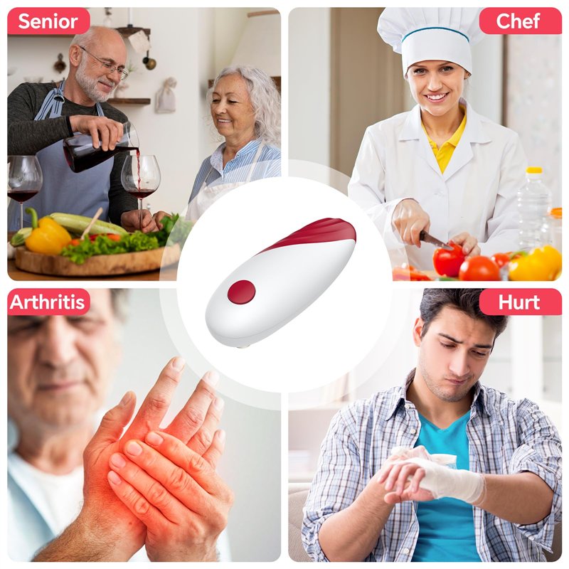 Ouvre-boîte électrique Automatique - Découpe Lisse, Magnétique, Idéal Pour Personnes âgées Et Arthritiques