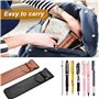 Zhenp 2 Pièces Étui à Stylo en Cuir Rétro, Porte-Stylo Pochette Fait Main, Étui pour Stylo Plume en Cuir, pour 1-3 Stylos, Couve