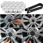 N/S MoK 20 Pièces Cache Ecrou 17 mm, Ecrou Couvre avec Outil Demontage, Écrou de Roue de Jante Cache, pour Voitures, Capuchon de