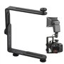 Support Flash Double Forme L - Accessoire D'appareil Photo Plaque Sabot Speedlite Métal Pour Appareil Reflex Numérique Microphon