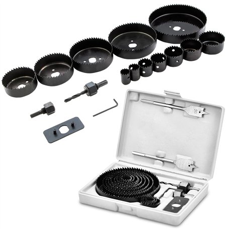 BLUESEABUY 18 Pièces Scie Cloche 19-127 mm Scie Cloche Bois Coffret de Scie Trépan avec Clés Hexagonales et Foret pour Bois Plac