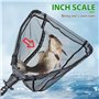 BNGXR Épuisette Pêche Pliable, Caoutchouc Filet Téléscopique Landing Net Antirouille Alliage D'aluminium Nylon Filet de Pêche 95