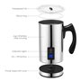 OZAVO Mousseur à Lait Electrique 500W 300 ML Chauffe Vite Mousse Froide ou Mousse Chaude avec Revêtement non-adhésif en Acier In