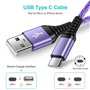 [1M+1M+2M] Chargeur Type C Câble USB A vers USB C pour Samsung Galaxy S25 S24 Ultra S23 FE S22 S21 A5