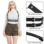 Drglynh Ceinture Punk En Cuir Taille Corps Poitrine ChaîNe Noir Goth Gilet Collier De Corps Pour Femme Filles Cosplay Party Rave