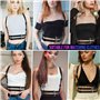Drglynh Ceinture Punk En Cuir Taille Corps Poitrine ChaîNe Noir Goth Gilet Collier De Corps Pour Femme Filles Cosplay Party Rave
