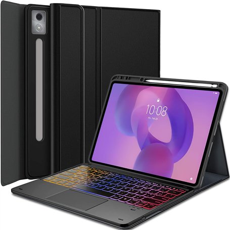 Nanhent Rétroéclairé Clavier Coque pour Lenovo Idea Tab Pro 12.7 Pouces 2025 TB-373FU TB-375FC